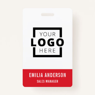 Custom Business Logo Basic Barcode Employee ID Badge
