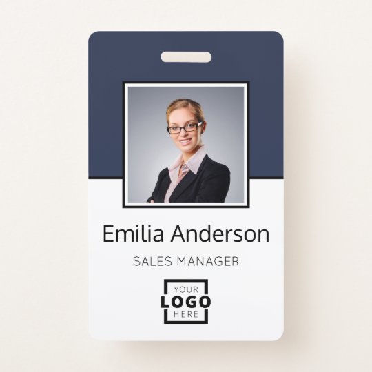 Custom Business Logo Basic Barcode Employee ID Badge