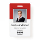 Custom Business Logo Basic Barcode Employee Photo