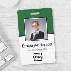 Custom Business Logo Basic Barcode Employee Photo