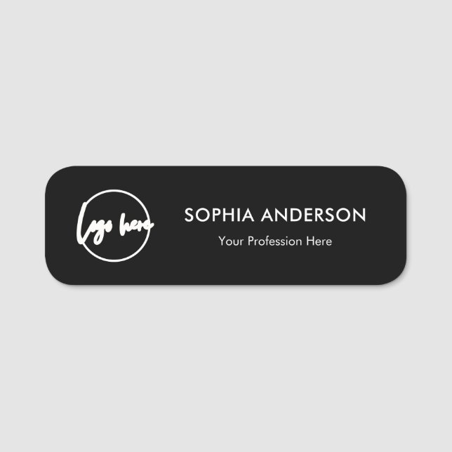 Custom Business Logo Basic Employee Staff Name  Tag (Front)