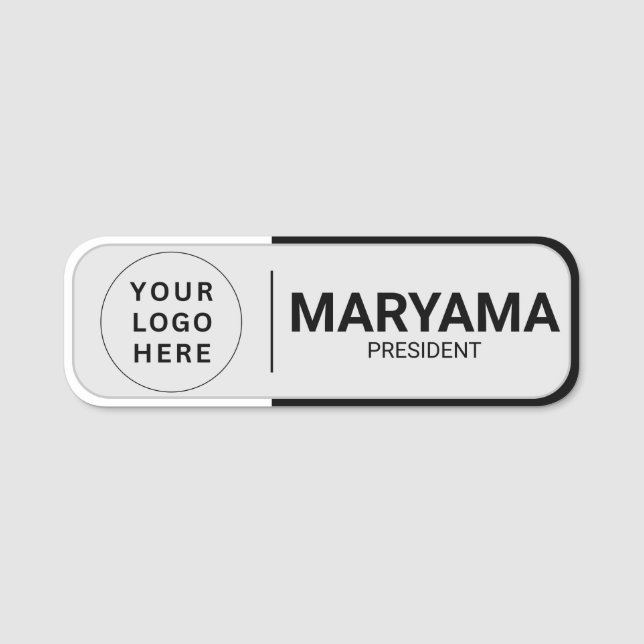 Custom Business Logo | Basic Employee Staff Name Tag (Front)