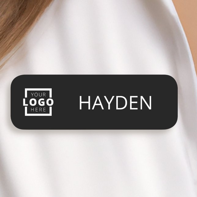 Custom Business Logo Basic Employee Staff Name Tag (Creator Uploaded)