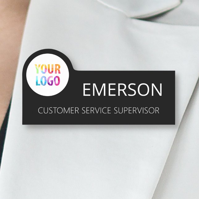 Custom Business Logo Basic Employee Staff Name Tag (Creator Uploaded)