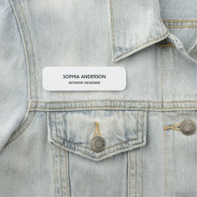 Custom Business Logo Basic Employee Staff Name  Tag (In Situ)