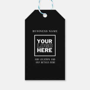 Custom Business Logo Black and White Branded Gift Tags