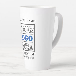 Custom Business Logo Black and White Branded Latte Mug