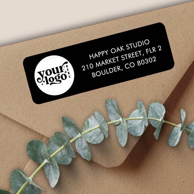 Custom Business Logo Black Company Return Address  Label (Custom Business Logo Black Company Return Address Label)