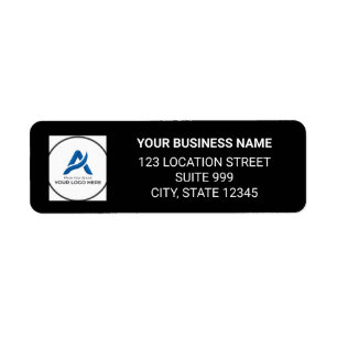 Custom Business Logo Black Return Address Label