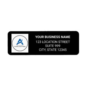 Custom Business Logo Black Return Address Label
