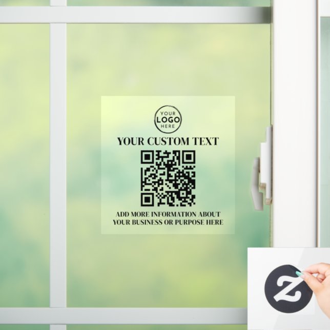 Custom Business Logo Black White Text QR Code (Home)