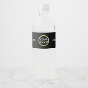 Custom Business Logo Black White Water Bottle Label