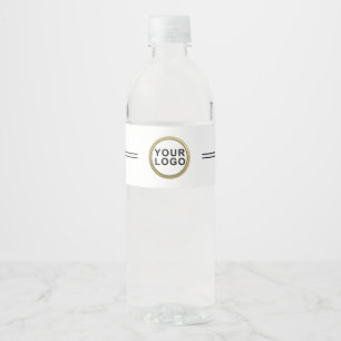 Custom Business Logo Black White Water Bottle Label