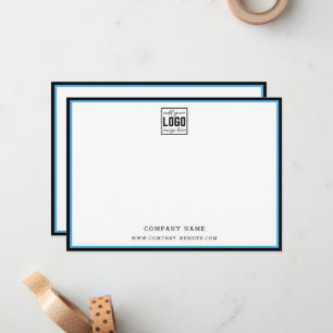 Custom Business Logo Blue Black Border Company 5x7 Card