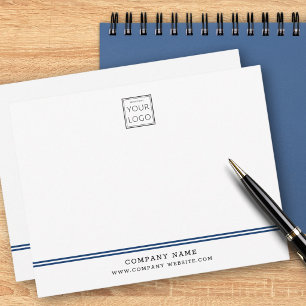 Custom Business Logo Blue Line Company Name Card