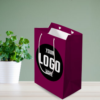 Custom Business Logo Branded – Black Medium Gift Bag