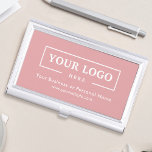 Custom Business Logo Branded Corporate Pink Business Card Holder<br><div class="desc">Create your personalised professional business card holder with your own company logo and custom text. Custom branded business card holders are great practical corporate gifts for executives and employees,  and they add a professional touch and promotional value to presenting your cards to customers. No minimum order quantity.</div>