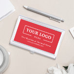 Custom Business Logo Branded Corporate Red Business Card Holder<br><div class="desc">Create your personalised professional business card holder with your own company logo and custom text. Custom branded business card holders are great practical corporate gifts for executives and employees,  and they add a professional touch and promotional value to presenting your cards to customers. No minimum order quantity.</div>
