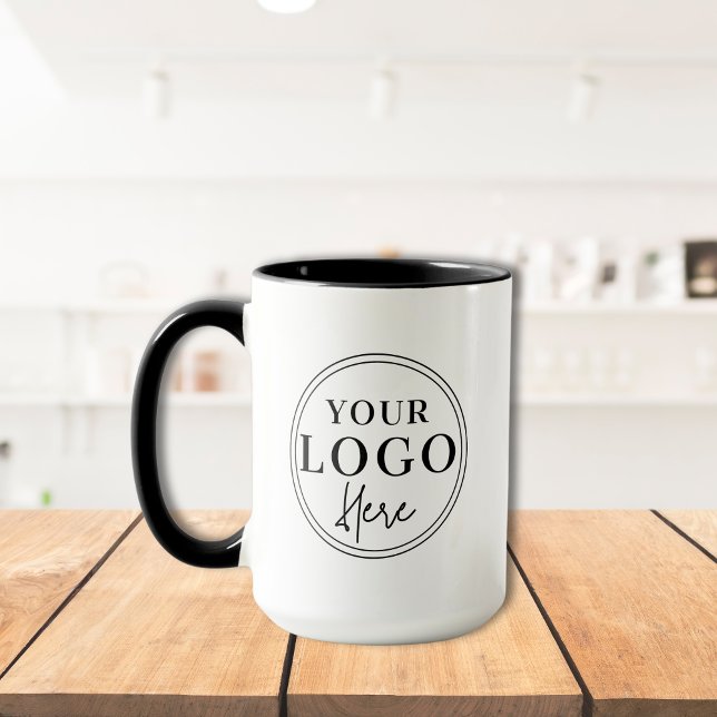 Custom Business Logo Branded Minimalist Coffee  Mug (Creator Uploaded)