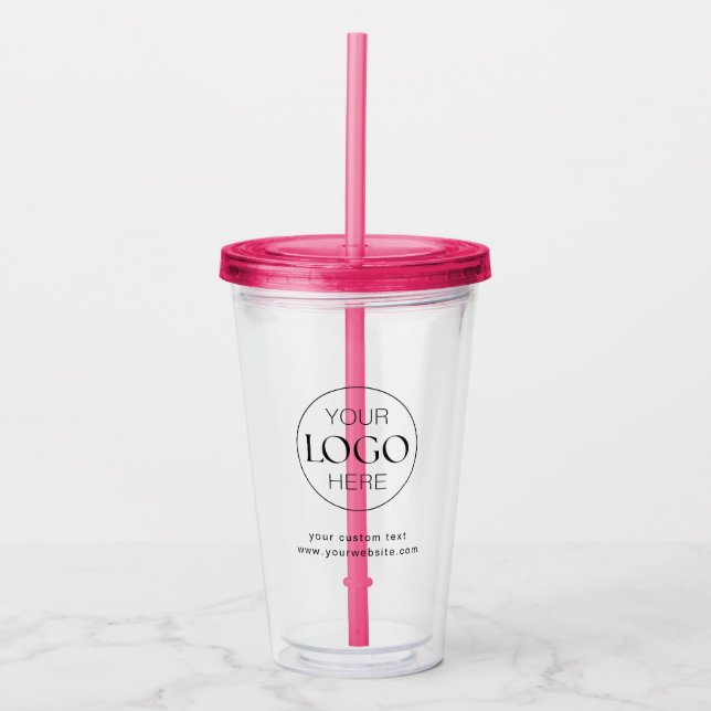 Custom Business Logo Branded Modern Print Acrylic Tumbler (Front)