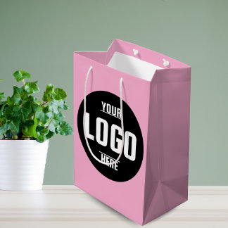 Custom Business Logo Branded – Pink Medium Gift Bag