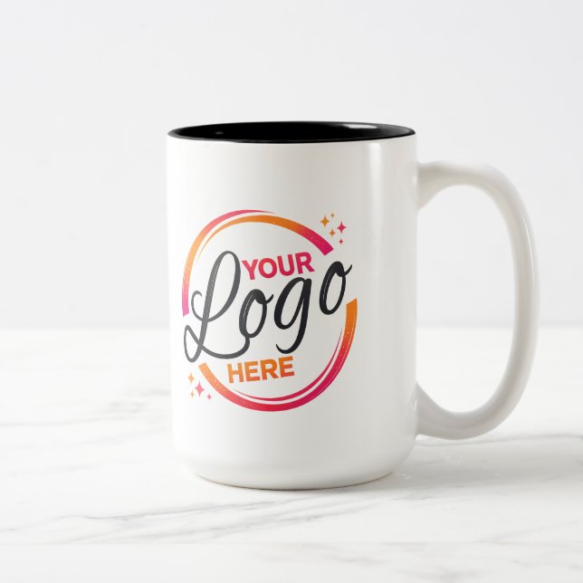Custom Business Logo Branded Two-Tone Coffee Mug (Right)