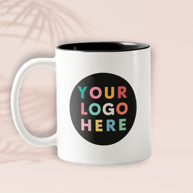 Custom Business Logo Branded Two-Tone Coffee Mug (Creator Uploaded)