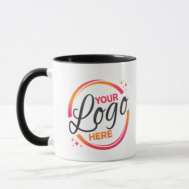 Custom Business Logo Branded Two-Tone Coffee Mug (Left)