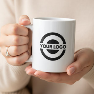 Custom Business Logo Branded White Coffee Mug