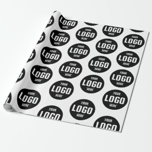 Custom Business Logo Branded – White  Wrapping Paper