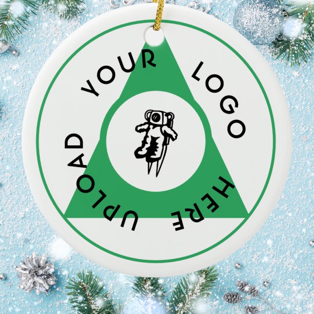Custom Business Logo Ceramic Ornament (Custom Logo Christmas Ornament)
