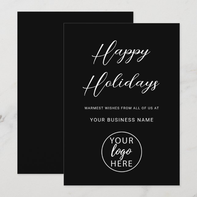 Custom Business Logo Christmas Holiday Card (Front/Back)