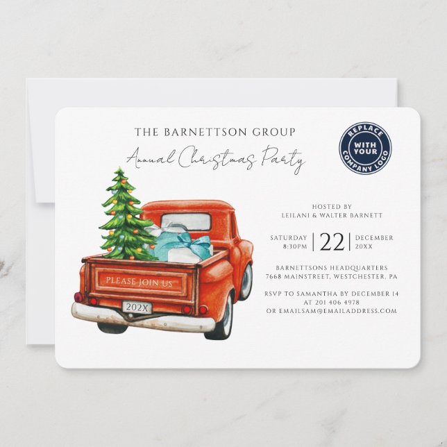 Custom Business Logo Christmas Holiday Party Invitation (Front)