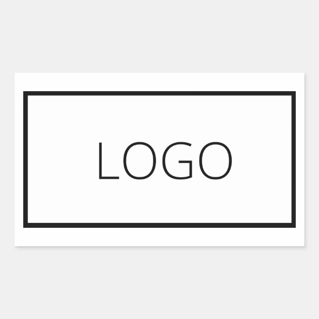 Custom Business Logo Company Branded Rectangular Sticker (Front)