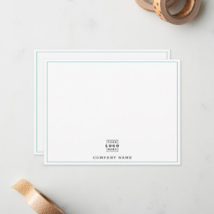 Custom Business Logo Company Branded Teal Border Card