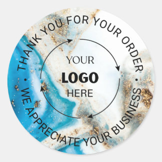 Custom Business Logo Company Branded Thank You Cla Classic Round Sticker