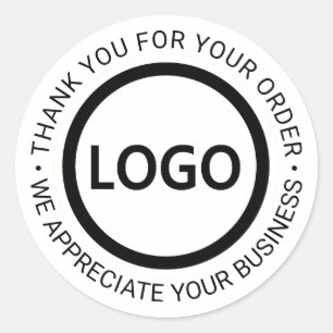 Custom Business Logo Company Branded Thank You Cla Classic Round Sticker
