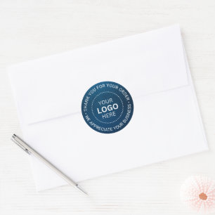Custom Business Logo Company Branded Thank You Classic Round Sticker