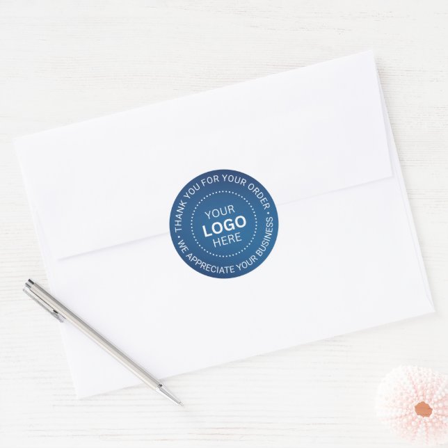 Custom Business Logo Company Branded Thank You  Classic Round Sticker (Envelope)