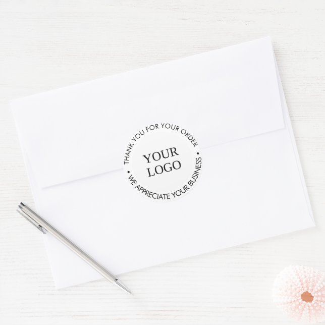 Custom Business Logo Company Branded Thank You  Classic Round Sticker (Envelope)