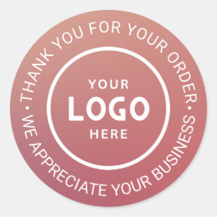 Custom Business Logo Company Branded Thank You Classic Round Sticker