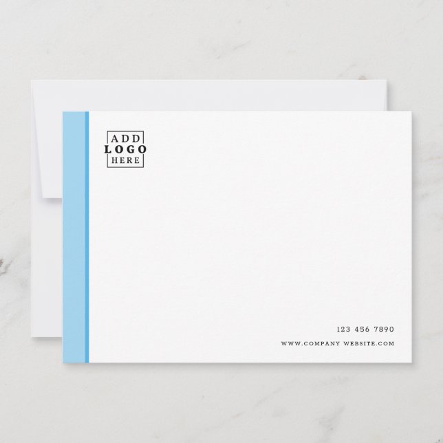 Custom Business Logo Company Contact Blue Border  Card (Front)