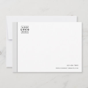 Custom Business Logo Company Contact Grey Border  Card