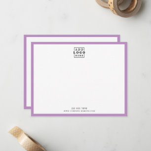 Custom Business Logo Company Contact Purple Border Card