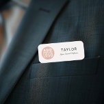 Custom Business Logo Company Employee Name Tag<br><div class="desc">Modern minimalist name tags template to add your business logo,  employee's name and current job title or just the company name. Replace the fonts and the background colour by using the design tool to match your brand colours.</div>