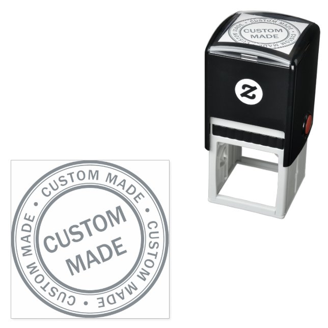 Custom Business Logo Company Grey Self-inking Stamp (In Situ)