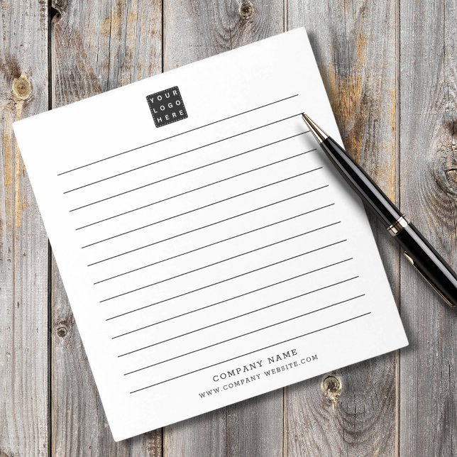 Custom Business Logo Company Name Black Lined   Notepad (Custom Business Logo Company Name Black Lined Notepad
)