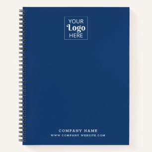 Custom Business Logo Company Name Branded Blue Notebook
