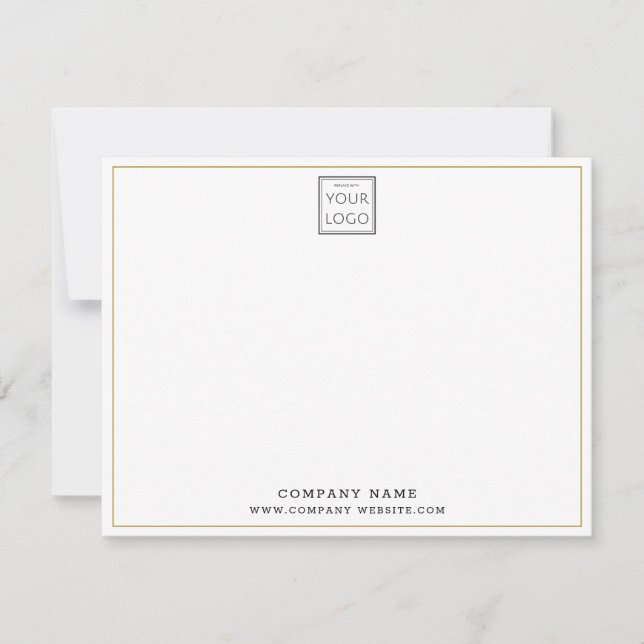  Custom Business Logo Company Name Gold Border Card (Front)