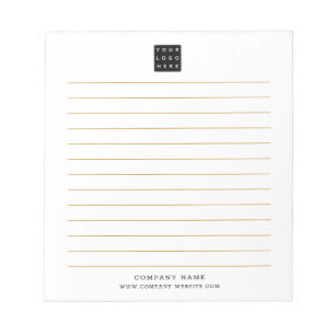 Custom Business Logo Company Name Gold Lined    Notepad